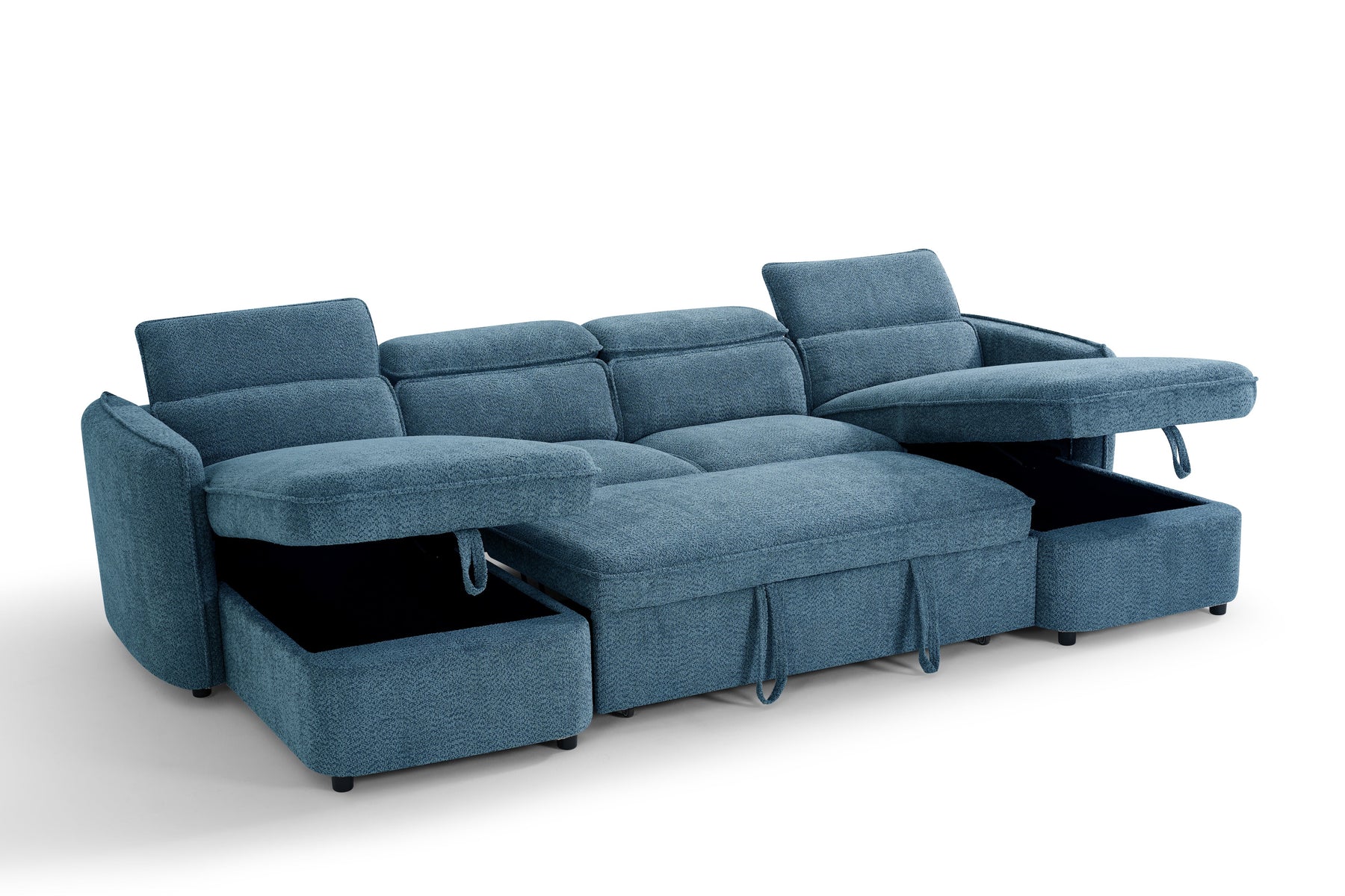 Capri Sofabed U Shape Corner In Blue