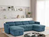 Capri Sofabed U Shape Corner In Blue