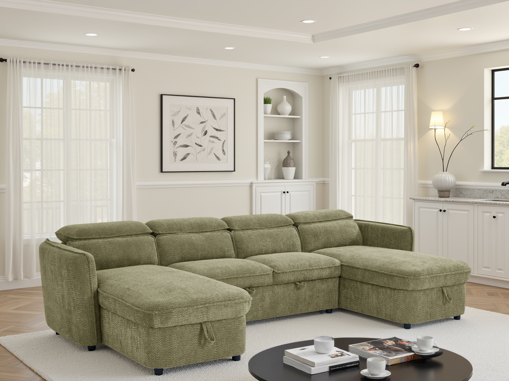 Capri Sofabed U Shape Corner In Green