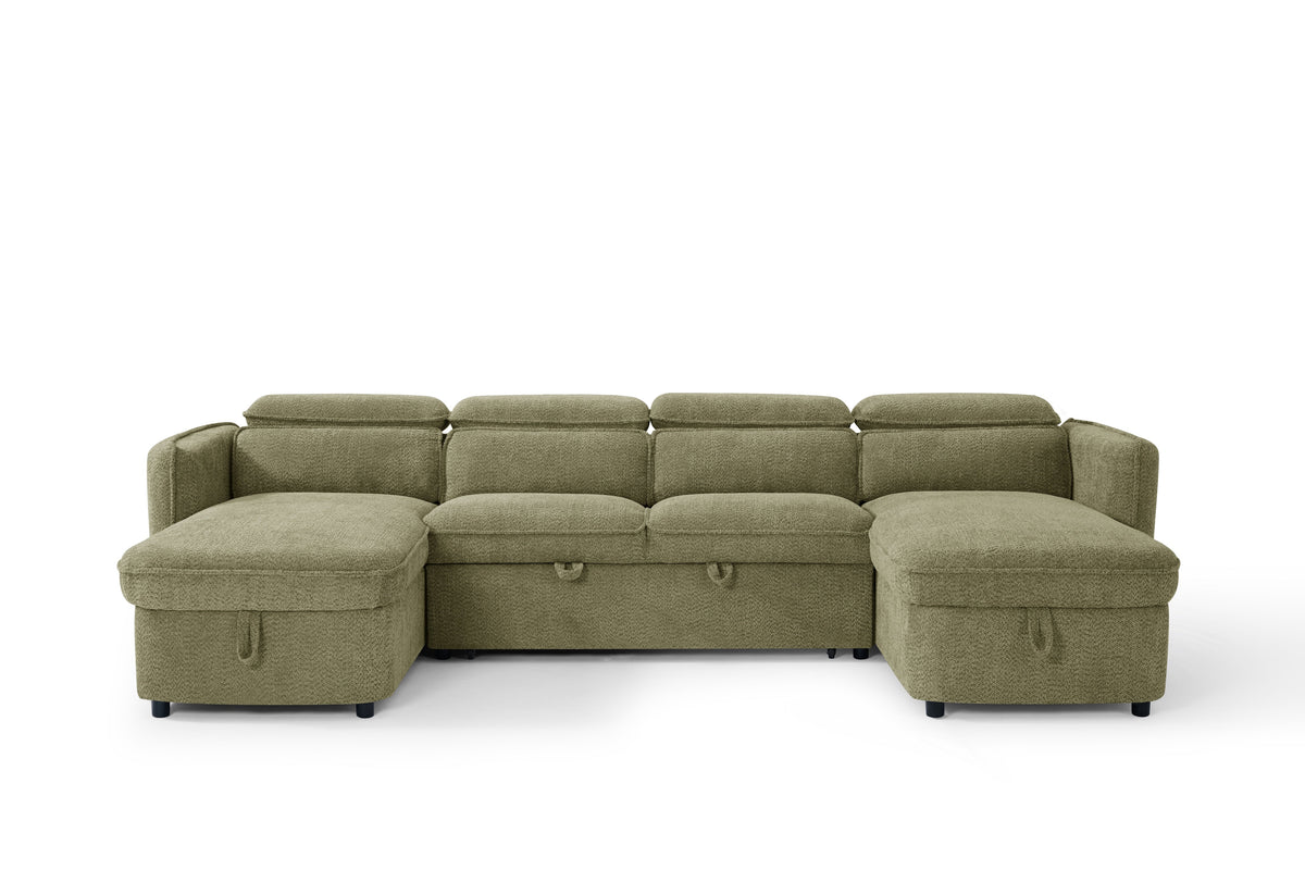 Capri Sofabed U Shape Corner In Green