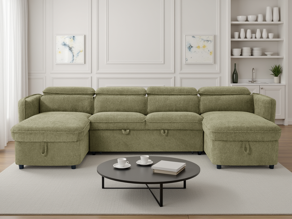 Capri Sofabed U Shape Corner In Green
