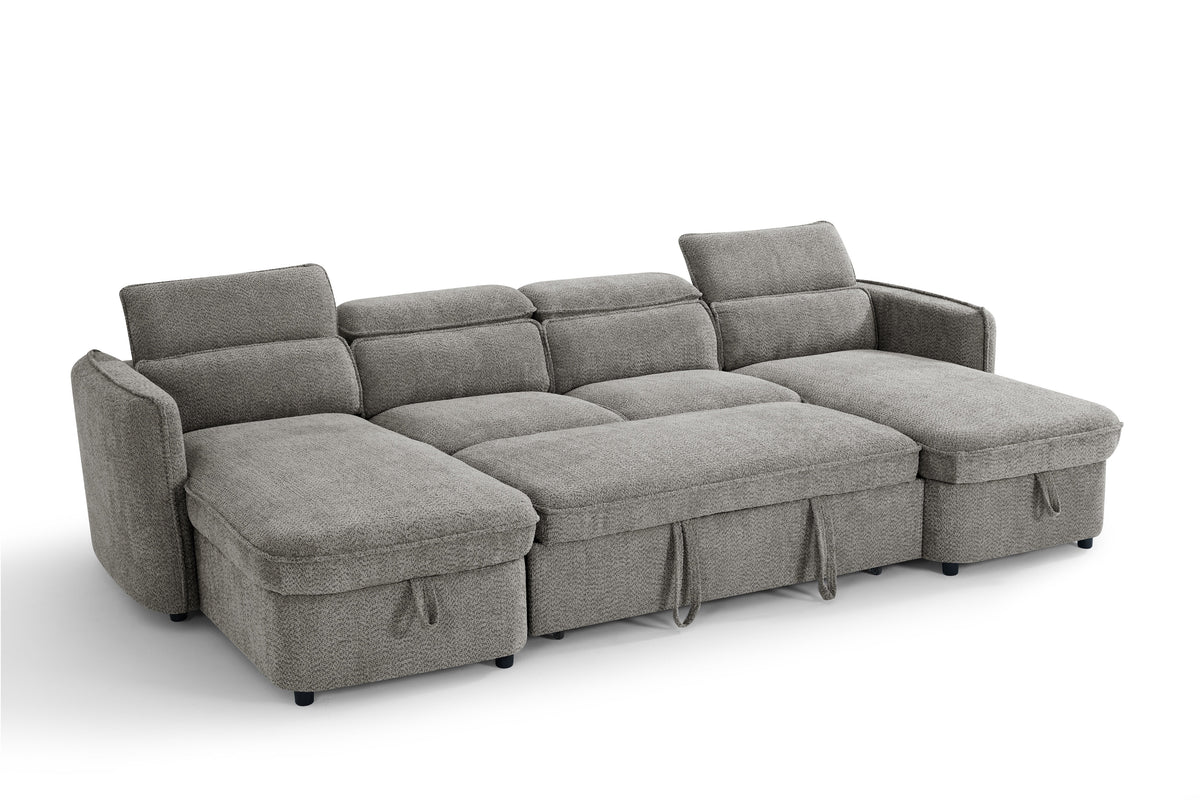Capri Sofabed U Shape Corner In Grey