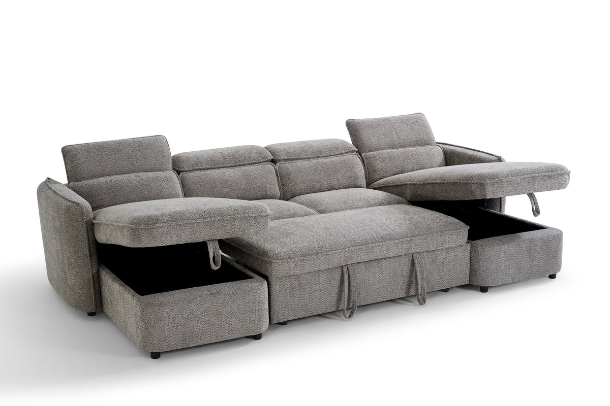 Capri Sofabed U Shape Corner In Grey