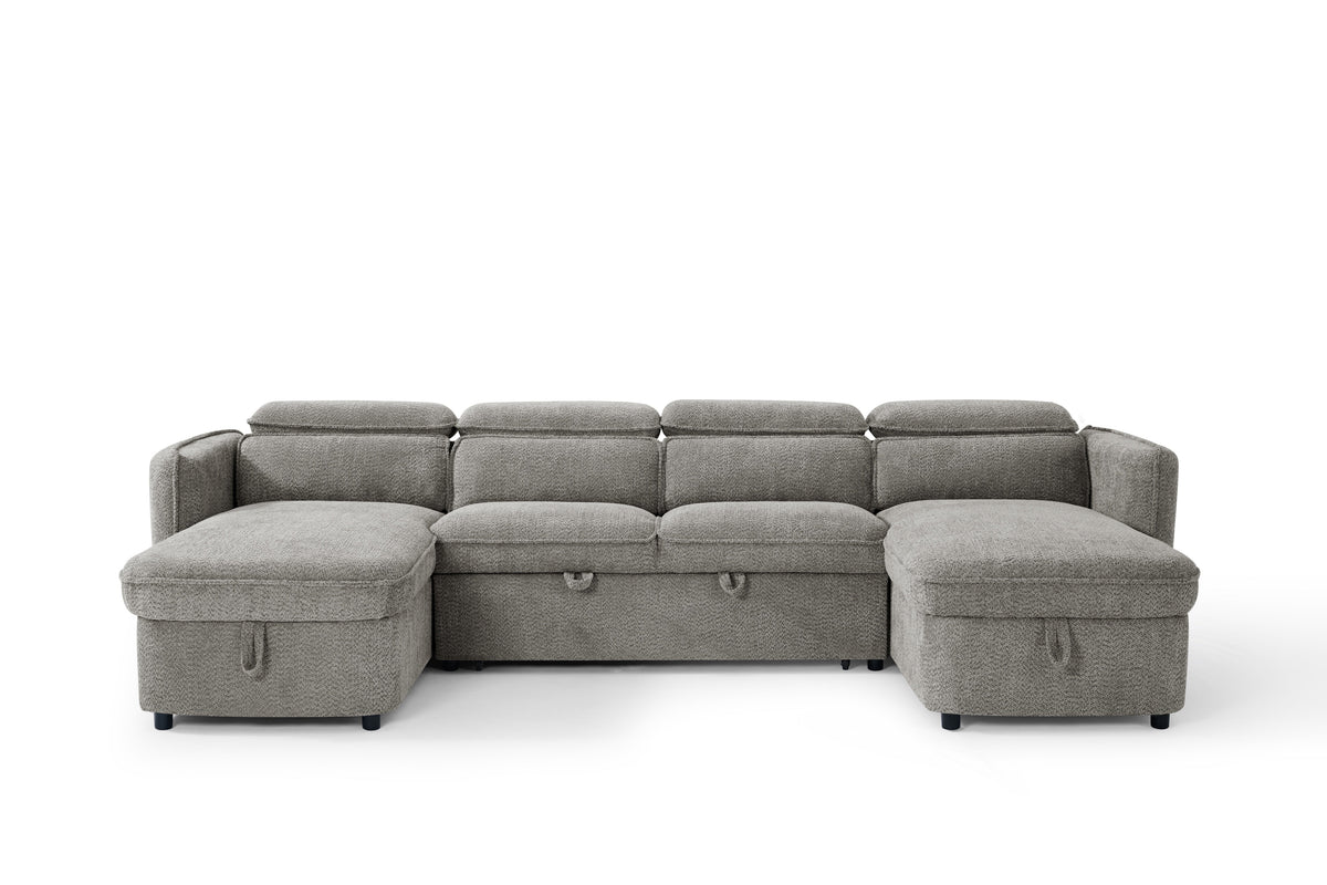 Capri Sofabed U Shape Corner In Grey