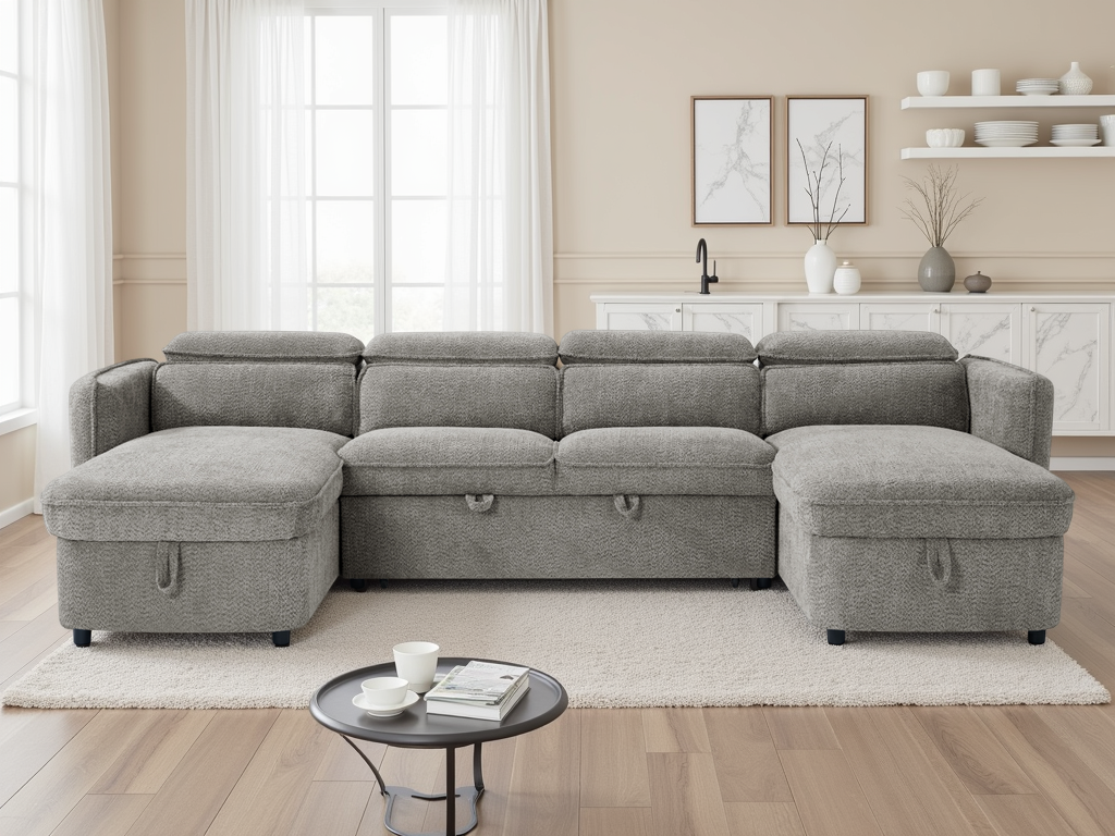 Capri Sofabed U Shape Corner In Grey
