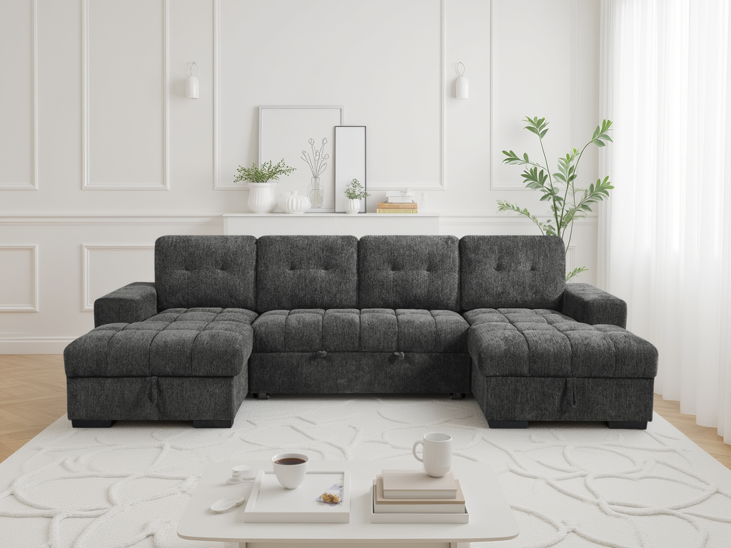 Palermo Sofabed  U Shape Corner In Grey
