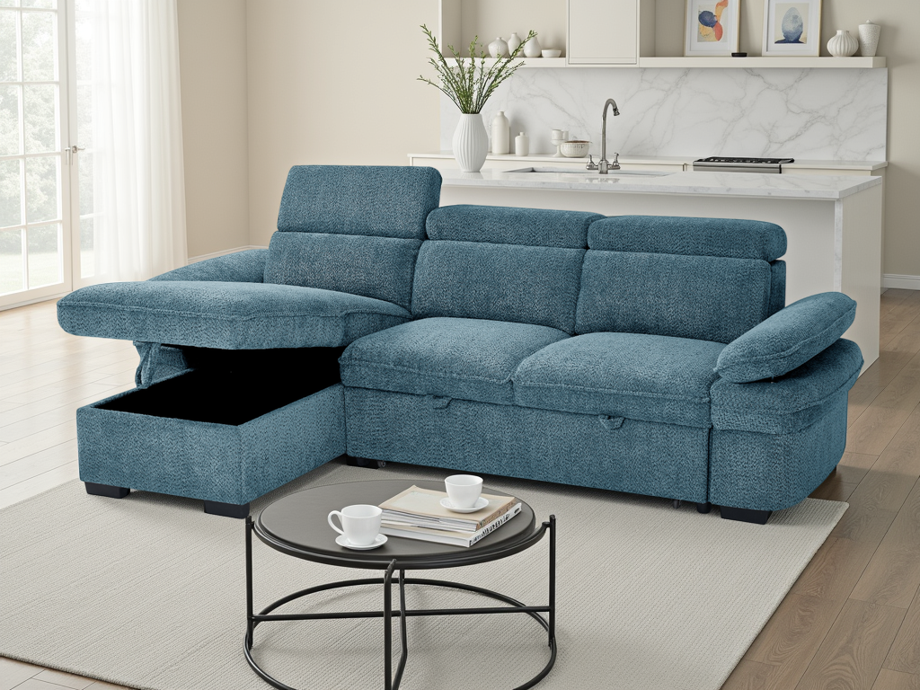 Hudson Sofabed Universal Corner In  Blue