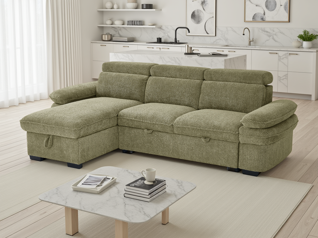 Hudson Sofabed Universal Corner In  Green