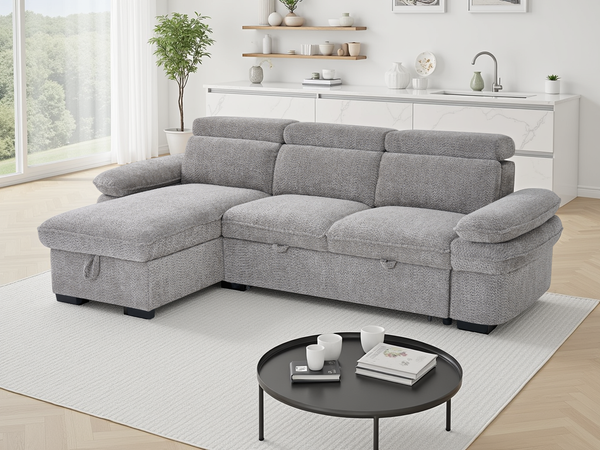 Hudson Sofabed Universal Corner In Grey