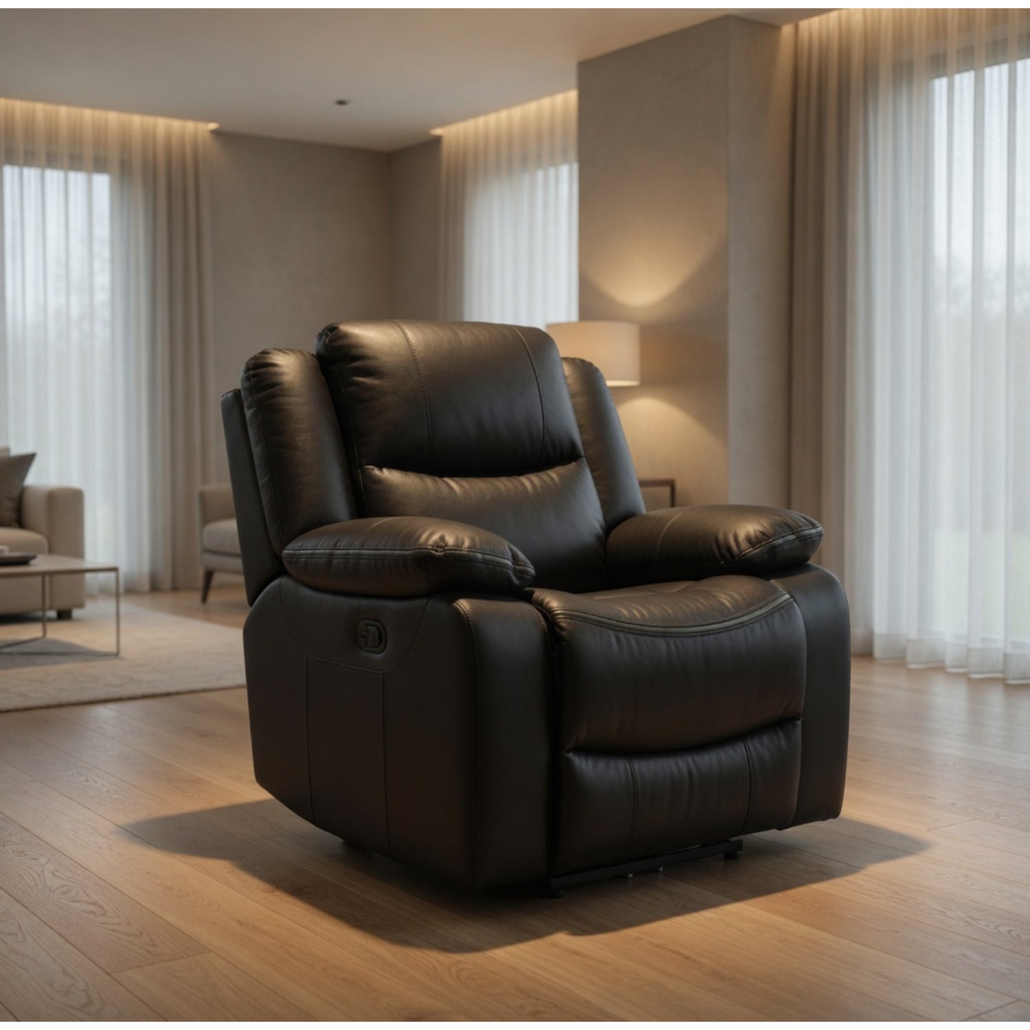 Harald Electric Recliner Sofa Armchair In Black