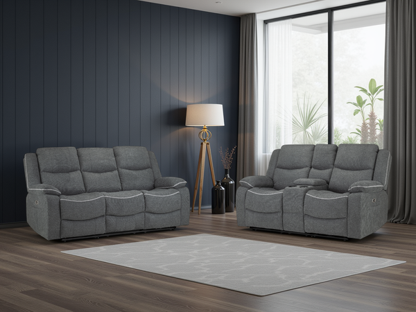 Harald Electric Recliner Sofa 3+2 Seater in Graphite