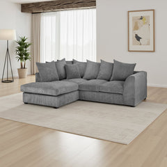 Harley Jumbo Grey Left Hand Facing Corner Sofa