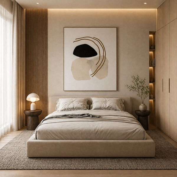 Luxe Boucle Upholstered Platform Bed Frame