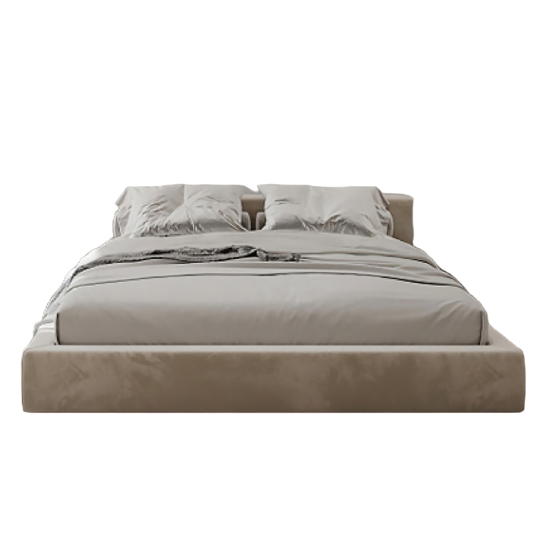 Luxe Boucle Upholstered Platform Bed Frame