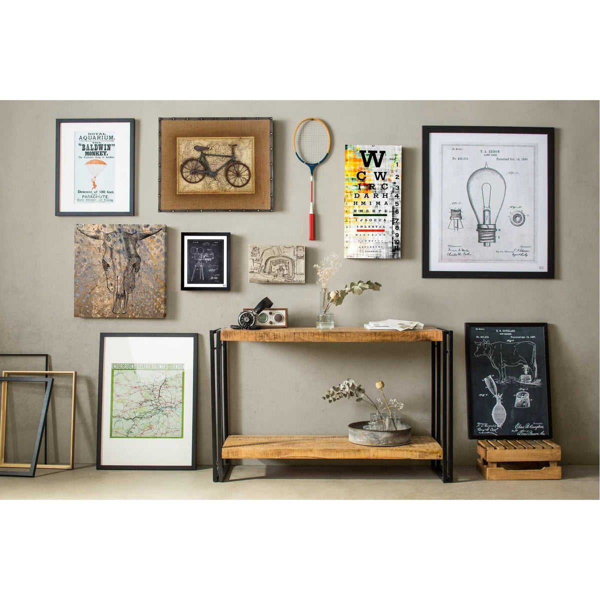 Rivetta Natural Industrial Mango Wood and Metal Console Table - image 16