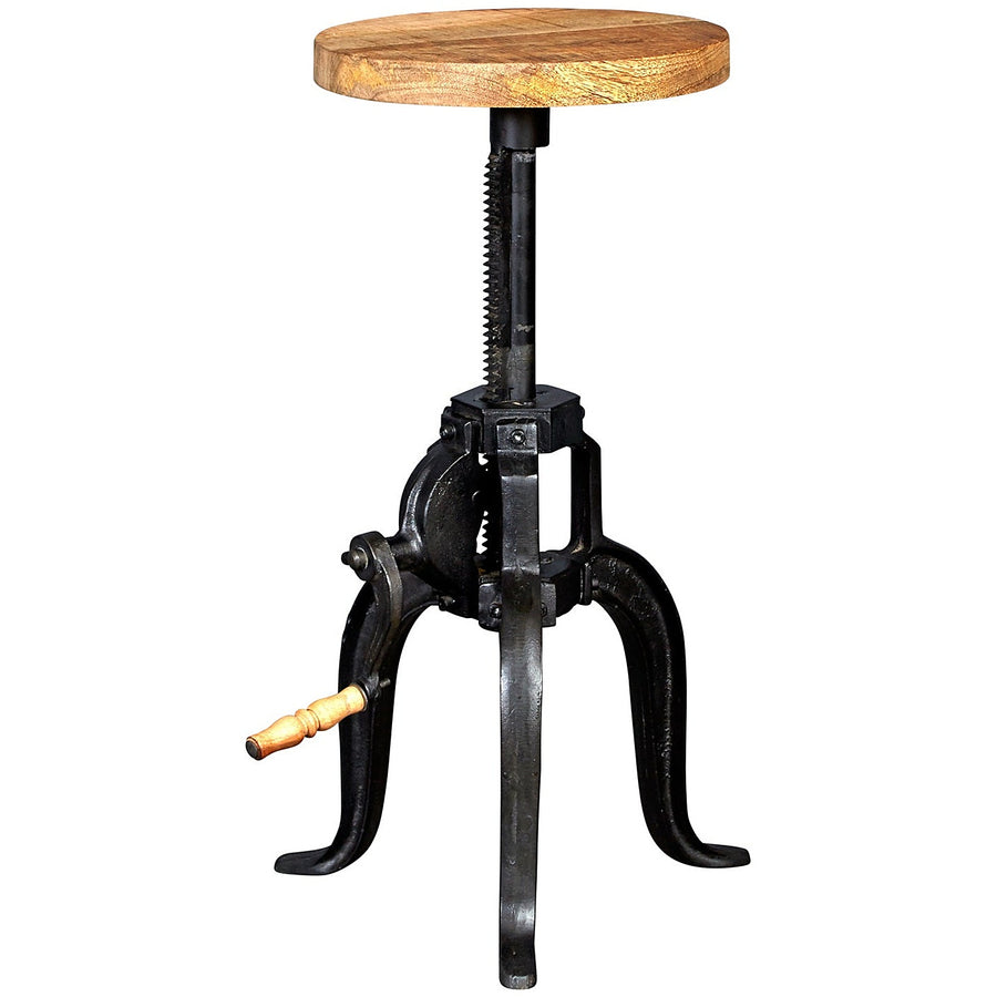 Rivetta Natural Industrial Height Adjustable Crank Side Table - image 4