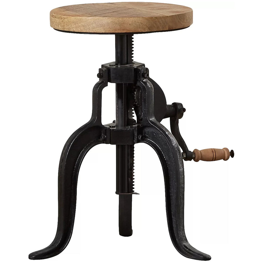 Rivetta Natural Industrial Height Adjustable Crank Side Table - image 5