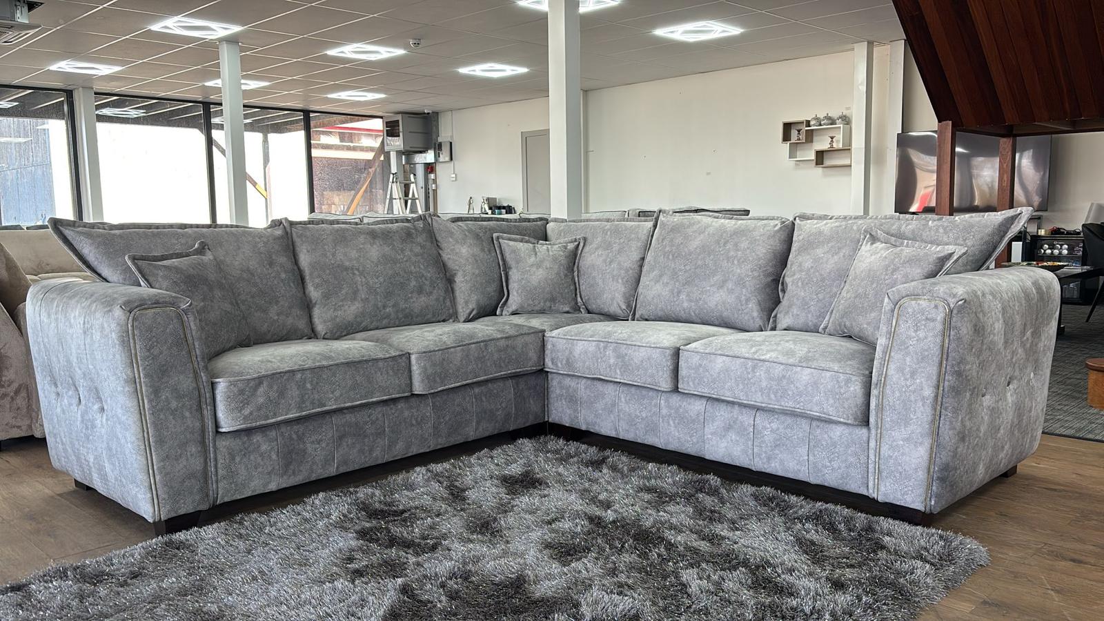 Serena Large Corner Sofa in Grey