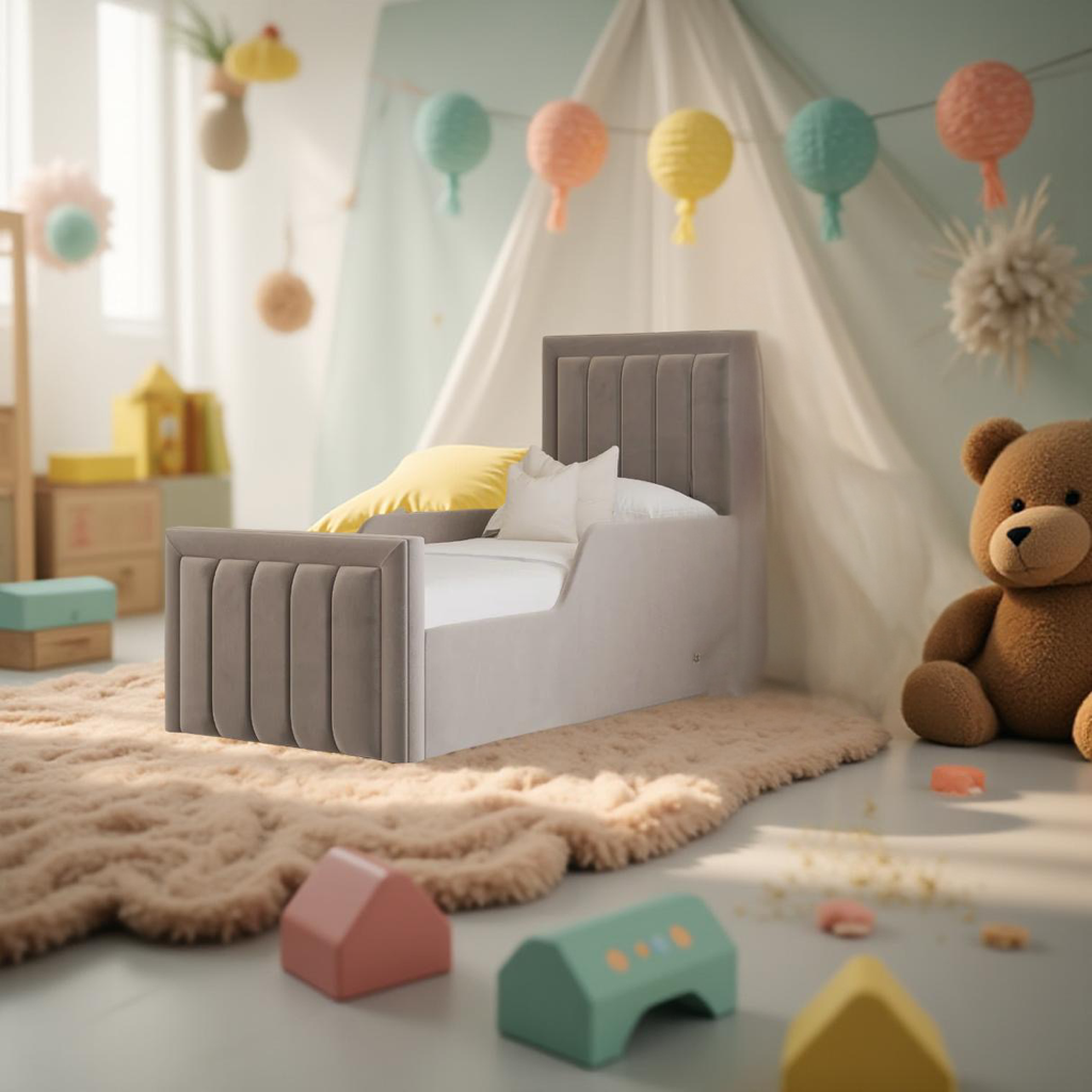 Bellemave Upholstered Fabric Kids Bed