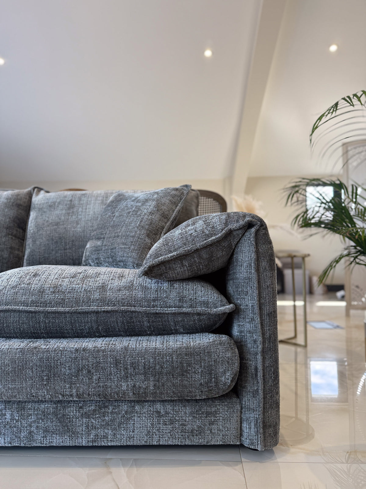 Hartfield Grey Chenille 3 Seater Sofa – view 5