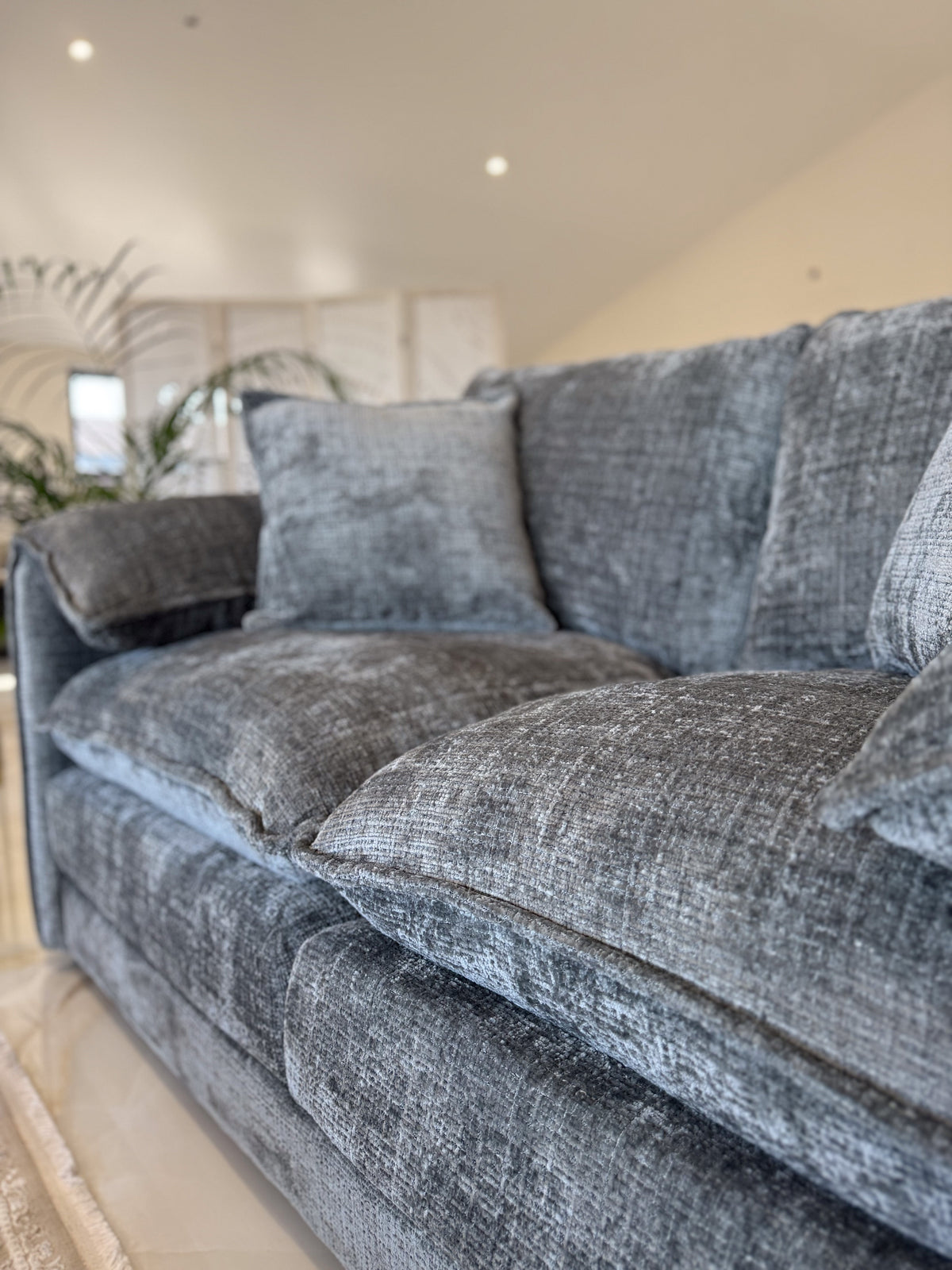 Hartfield Grey Chenille 3 Seater Sofa – view 6