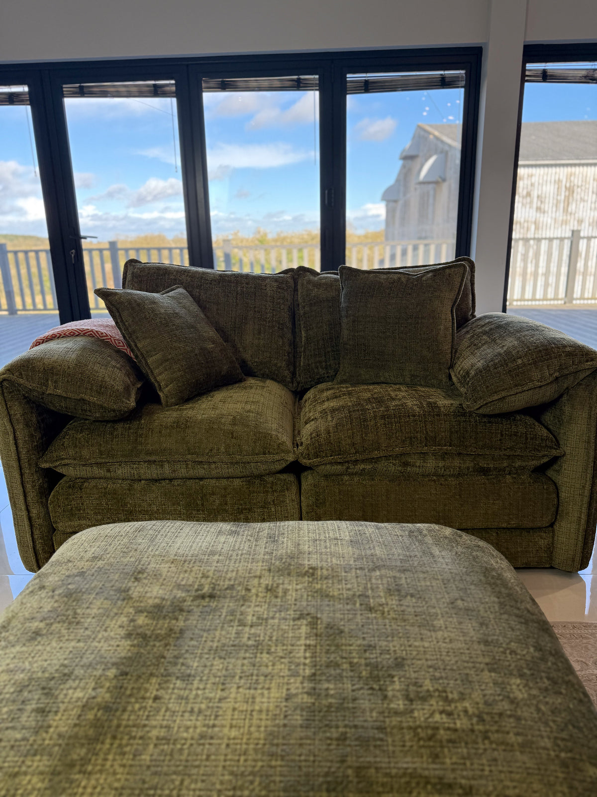 Hartfield Olive Chenille 2 Seater Sofa – view 3