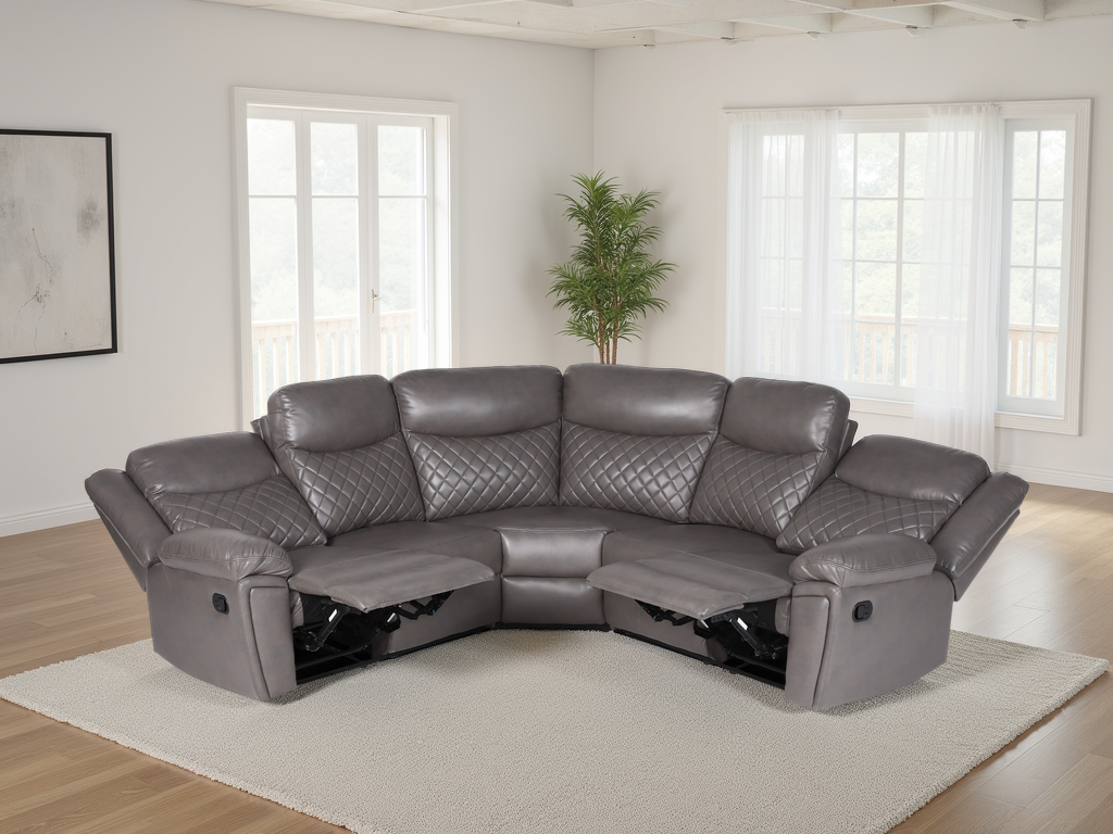 Myra Recliner Sofa Large Corner in Grey