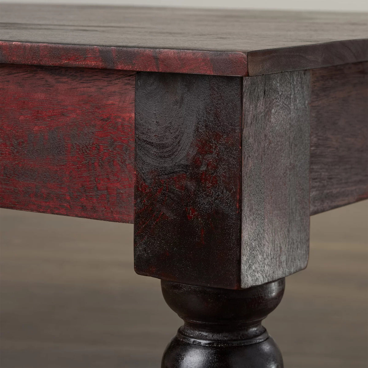 Ambera Mahogany Traditional Solid Mango 2 Drawer Coffee Table