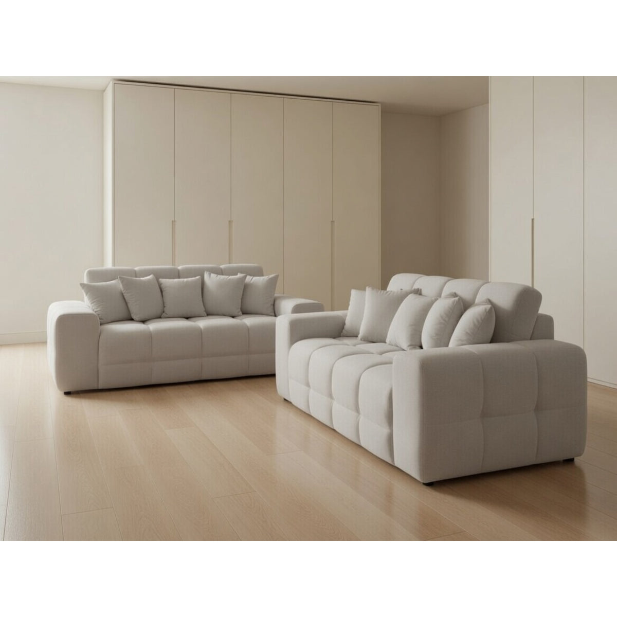 Jacob 3+2 Sofa  Set In Natural