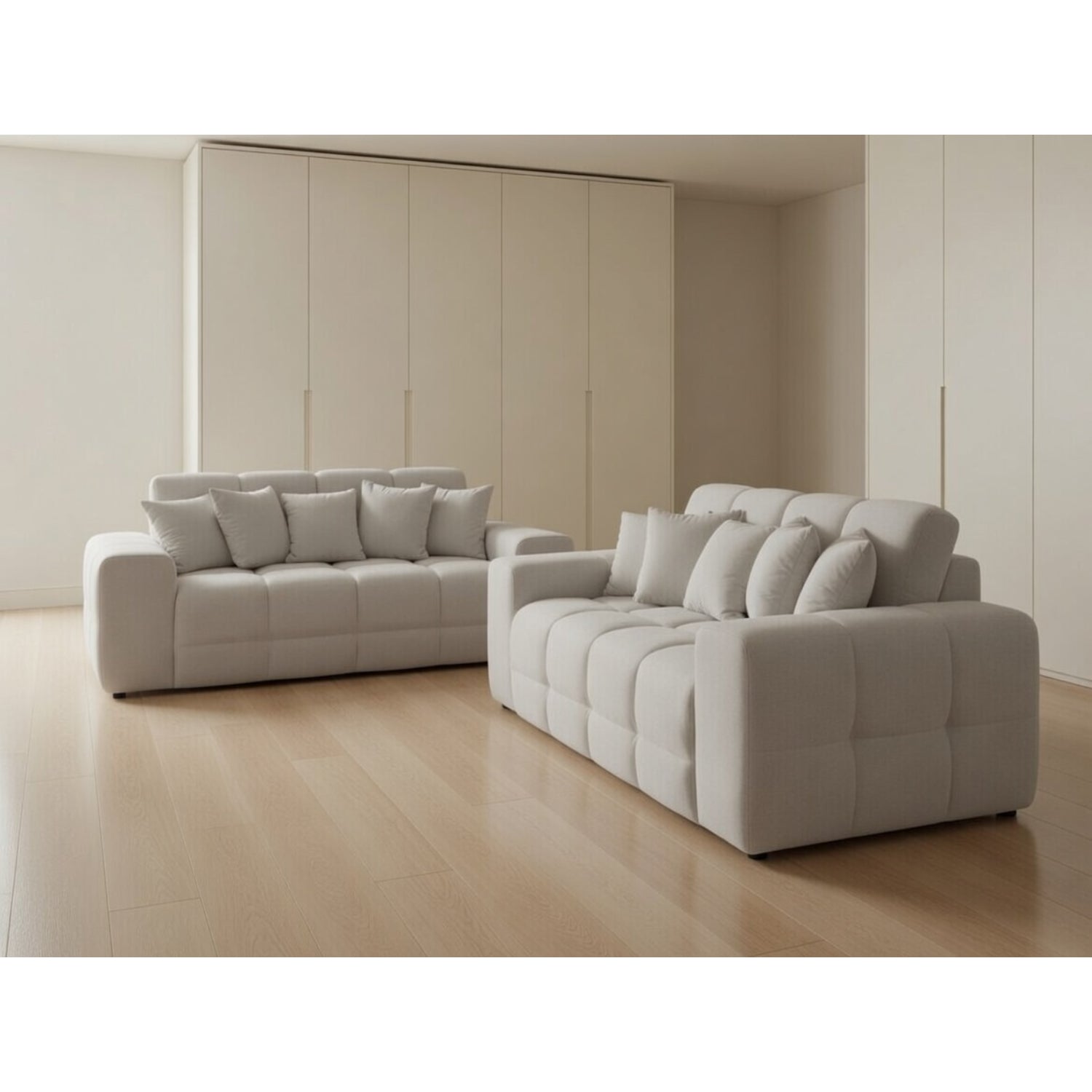 Jacob 3+2 Sofa  Set In Natural