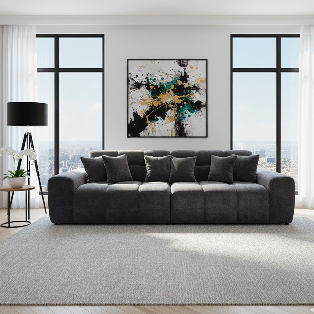 Jacob 4 Seater Sofa - Black