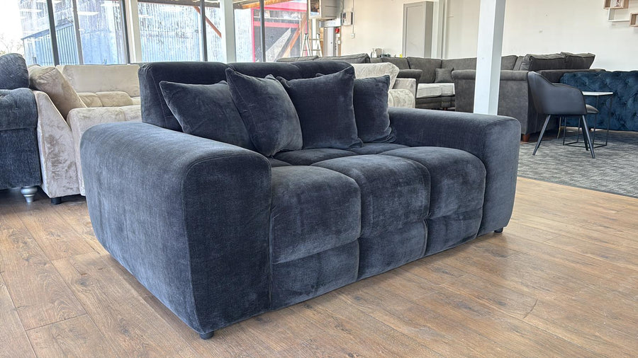 Bamburgh Black Quilted 2 Seater Sofa – view 3