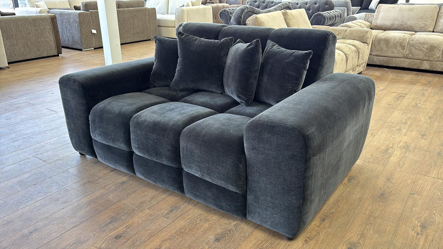 Bamburgh Black Quilted 2 Seater Sofa – view 4