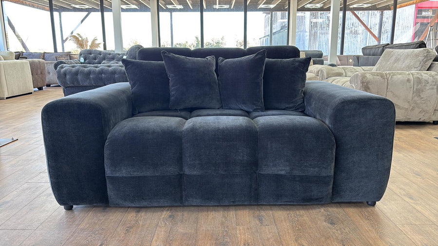 Bamburgh Black Quilted 2 Seater Sofa – view 2