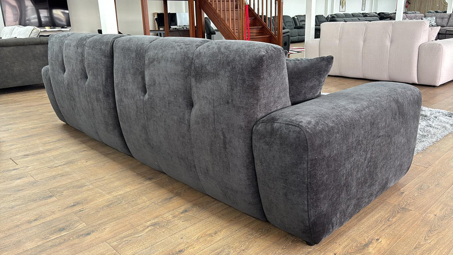 Bamburgh Black Quilted 4 Seater Sofa – view 4