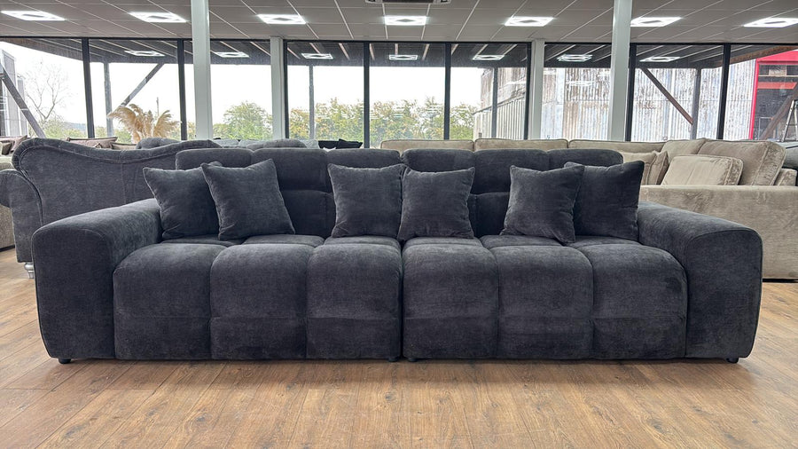 Bamburgh Black Quilted 4 Seater Sofa – view 2