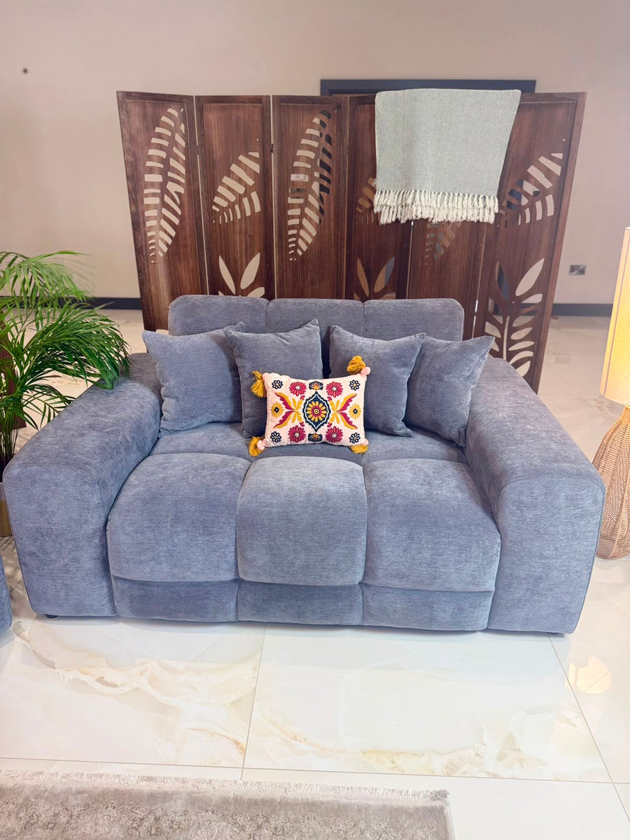 Bamburgh Grey Quilted 2 Seater Sofa – view 3