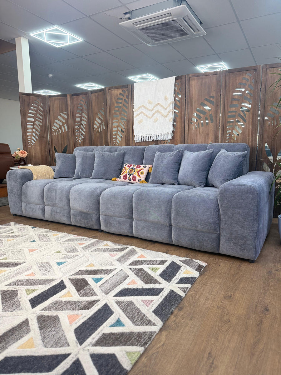 Bamburgh Grey Quilted 4 Seater Sofa – view 3