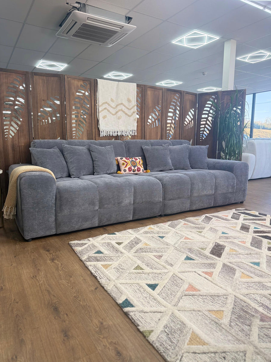Bamburgh Grey Quilted 4 Seater Sofa – view 5