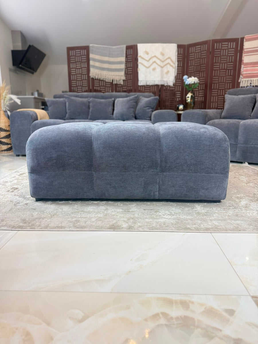 Bamburgh Grey Quilted Footstool – view 2