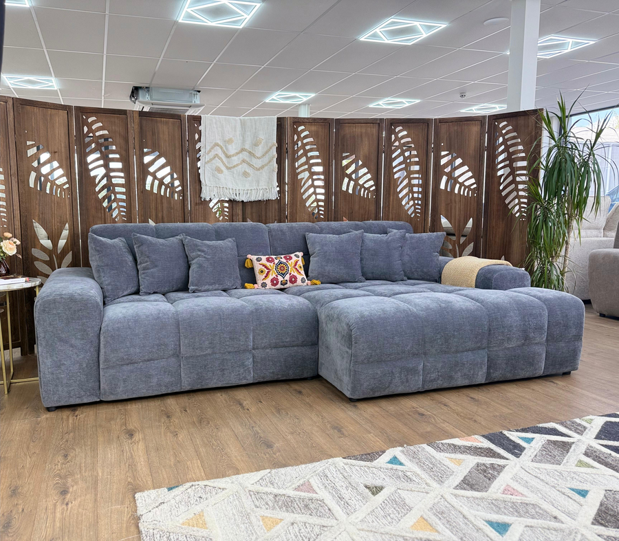 Bamburgh Grey Quilted Right Hand Facing Corner Sofa – view 5
