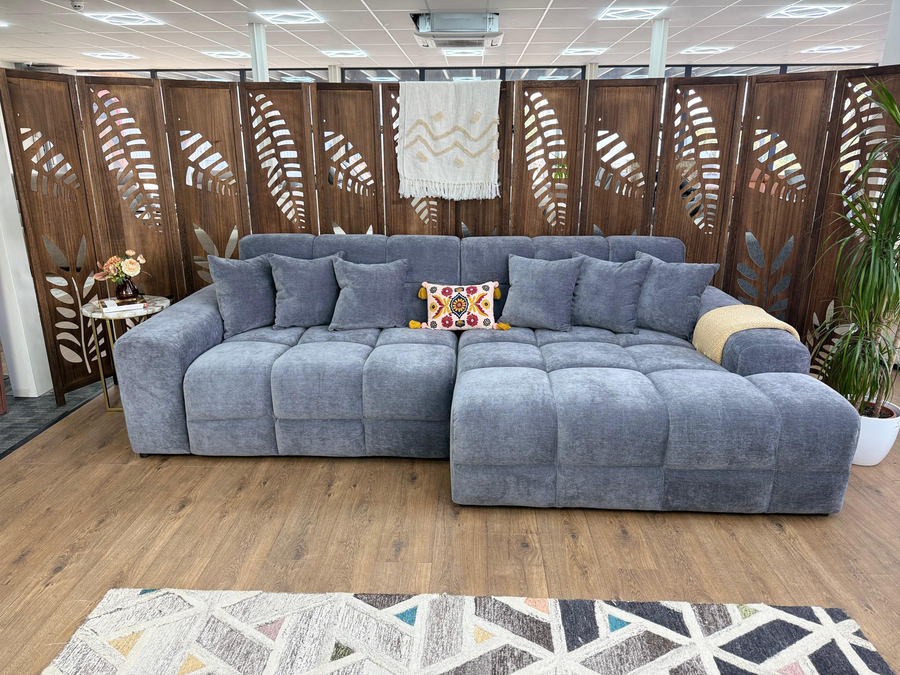 Bamburgh Grey Quilted Right Hand Facing Corner Sofa – view 2