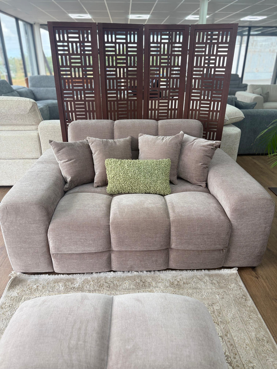 Bamburgh Latte Quilted 2 Seater Sofa – view 3