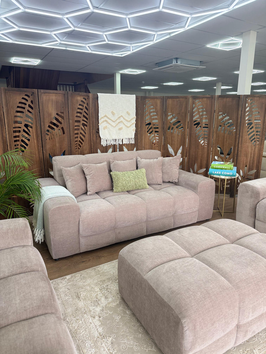 Bamburgh Latte Quilted 3 Seater Sofa – view 4