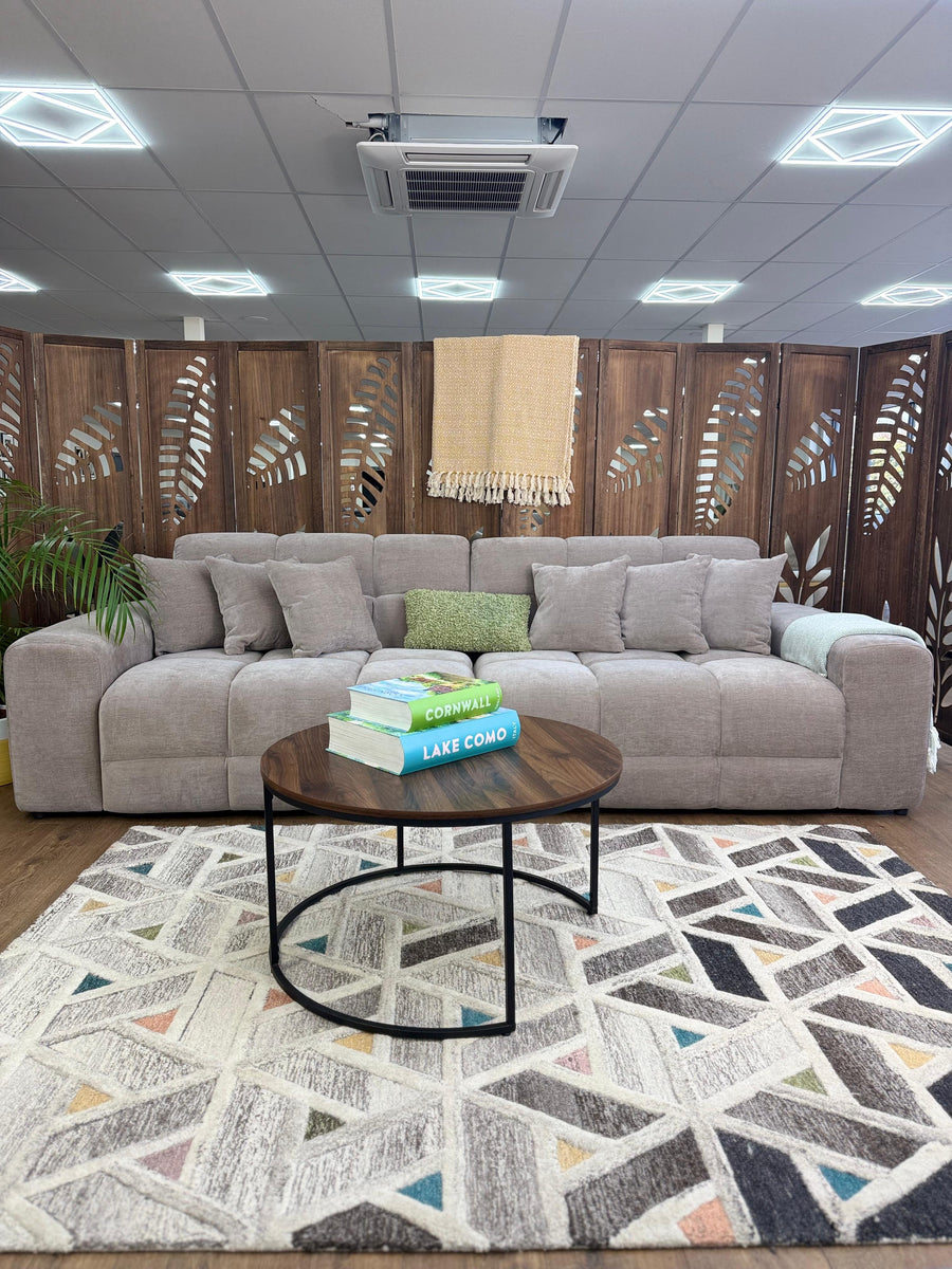Bamburgh Latte Quilted 4 Seater Sofa – view 5