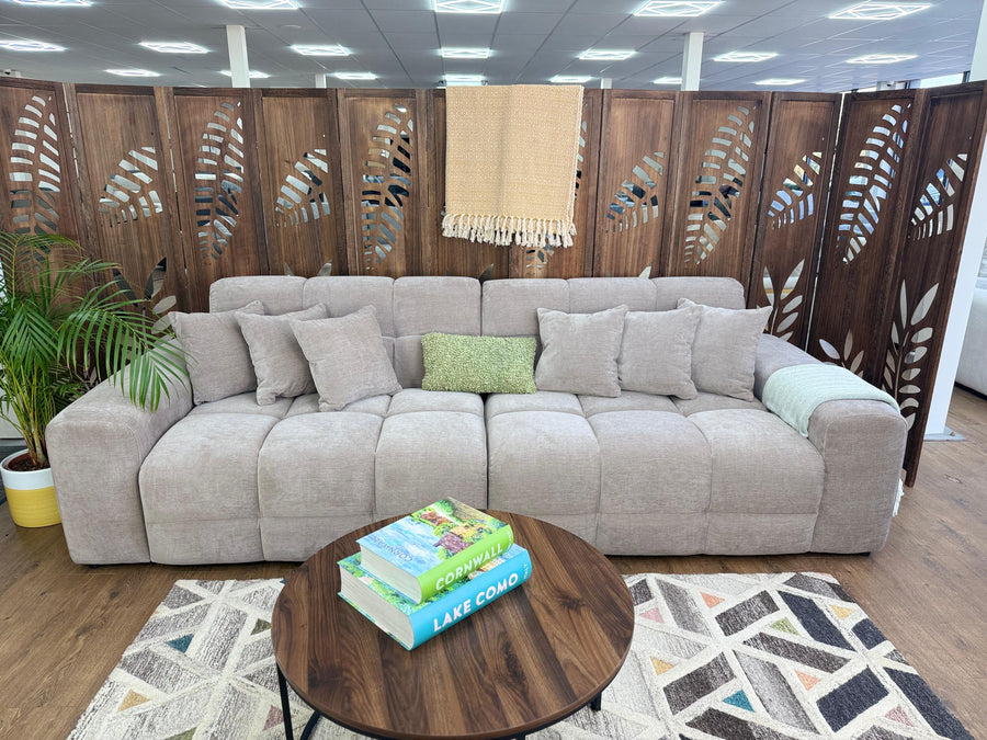Bamburgh Latte Quilted 4 Seater Sofa – view 2