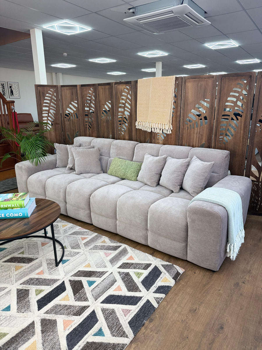 Bamburgh Latte Quilted 4 Seater Sofa – view 3