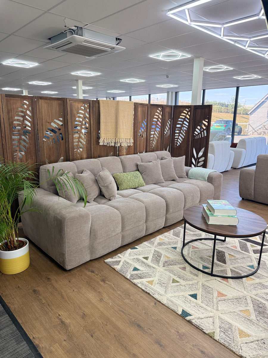 Bamburgh Latte Quilted 4 Seater Sofa – view 4
