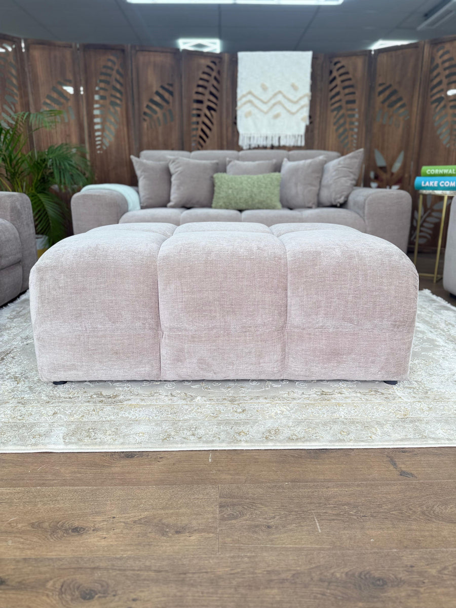 Bamburgh Latte Quilted Footstool – view 2