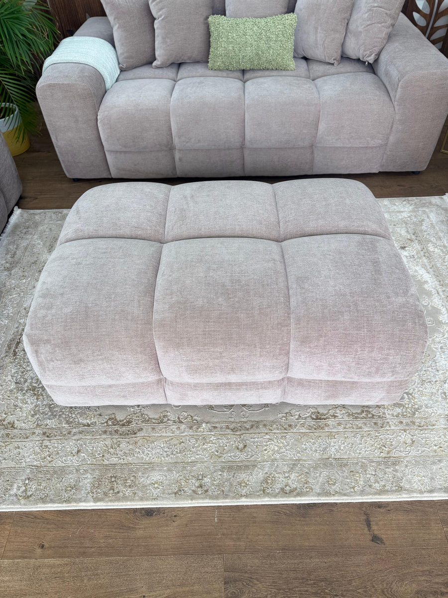 Bamburgh Latte Quilted Footstool – view 3